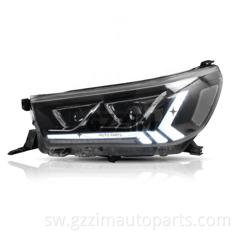 Sehemu za Auto ABS Plastiki LED Front Light sehemu za kichwa kwa Hilux 2015-2019